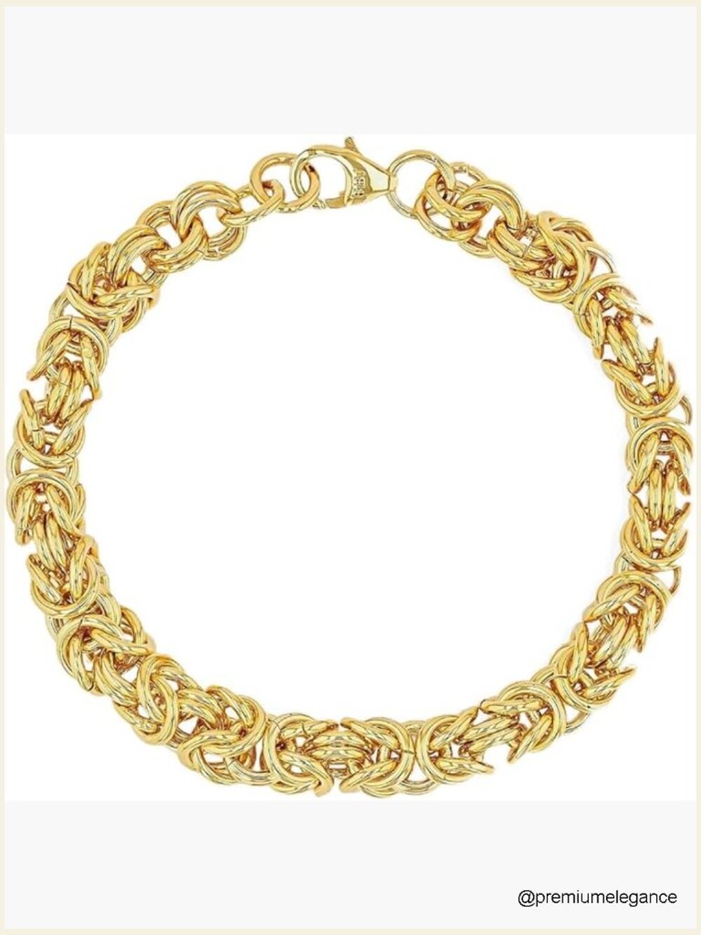 14K Yellow Gold Over Bronze Byzantine Link Bracelet for Women, Italian-Inspired